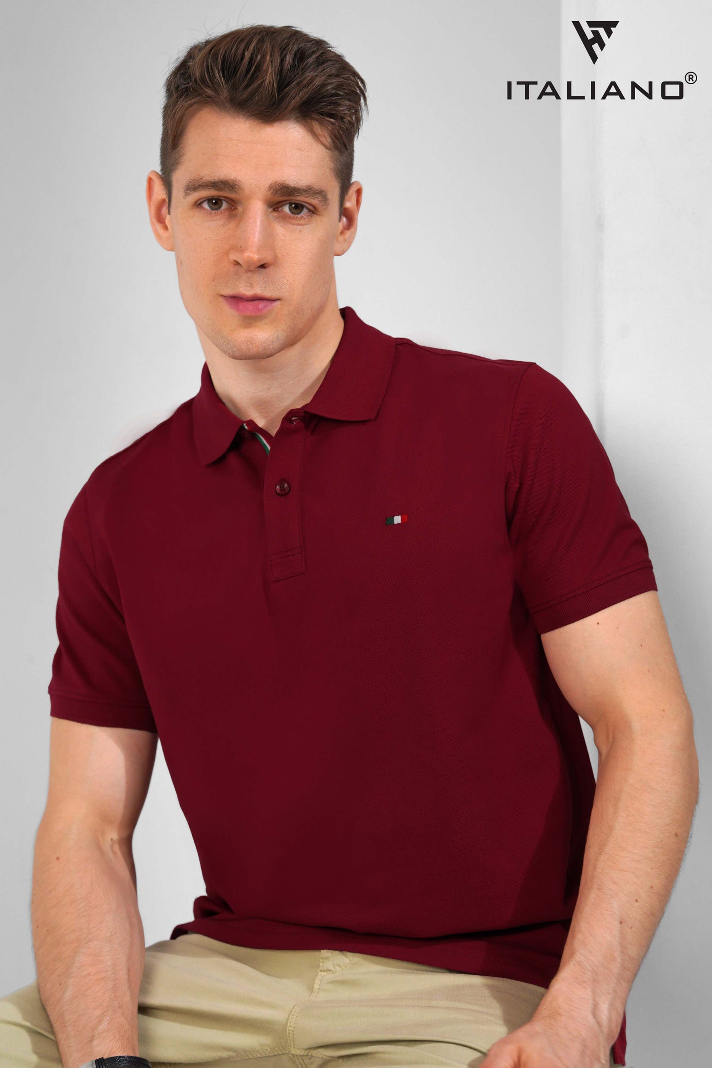 Men T-Shirt Polo Italiano ITSH320
